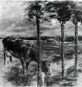 Max Liebermann drinking cow Art A4 Photo Print