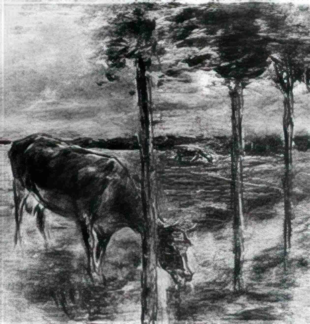 Max Liebermann drinking cow Art A4 Photo Print