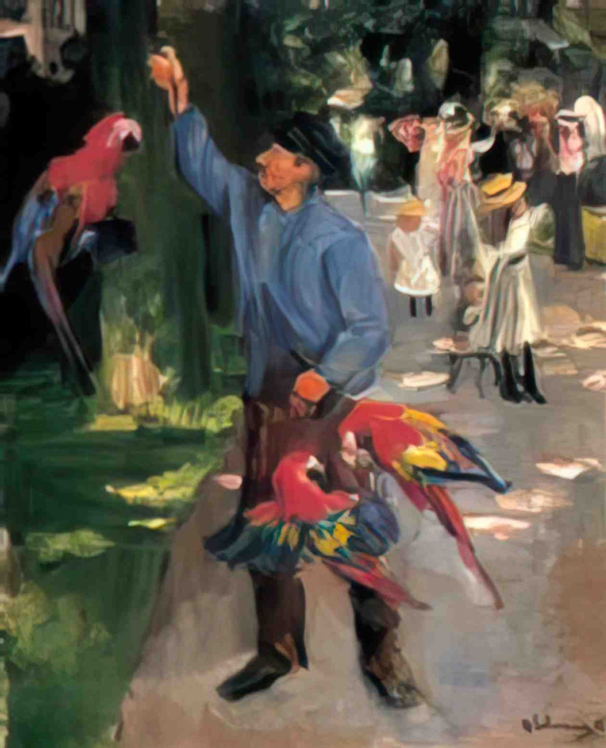 Max Liebermann man with parrots 1900 Art A4 Photo Print