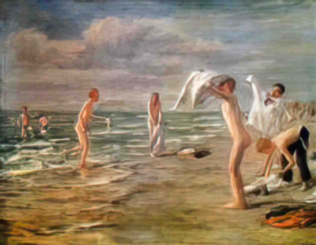Max Liebermann swimming boys Art A4 Photo Print