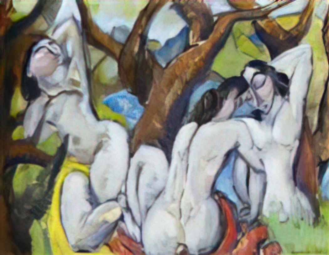 Max Weber three nudes in a forest Art A4 Photo Print