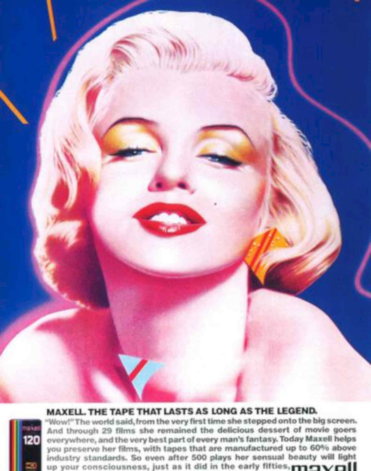 Maxell Monroe Tape Vintage Retro Advert Poster A4 Photo Print