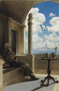 Maxfield Parrish cardinal archbishop sat on his shaded balcony 1901 Art A4 Photo Print