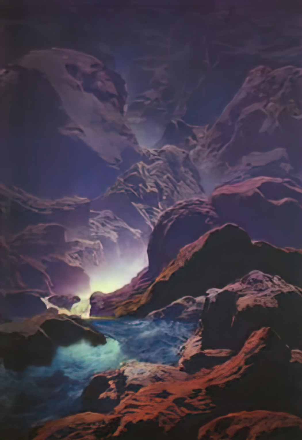 Maxfield Parrish moonlight 1932 Art A4 Photo Print