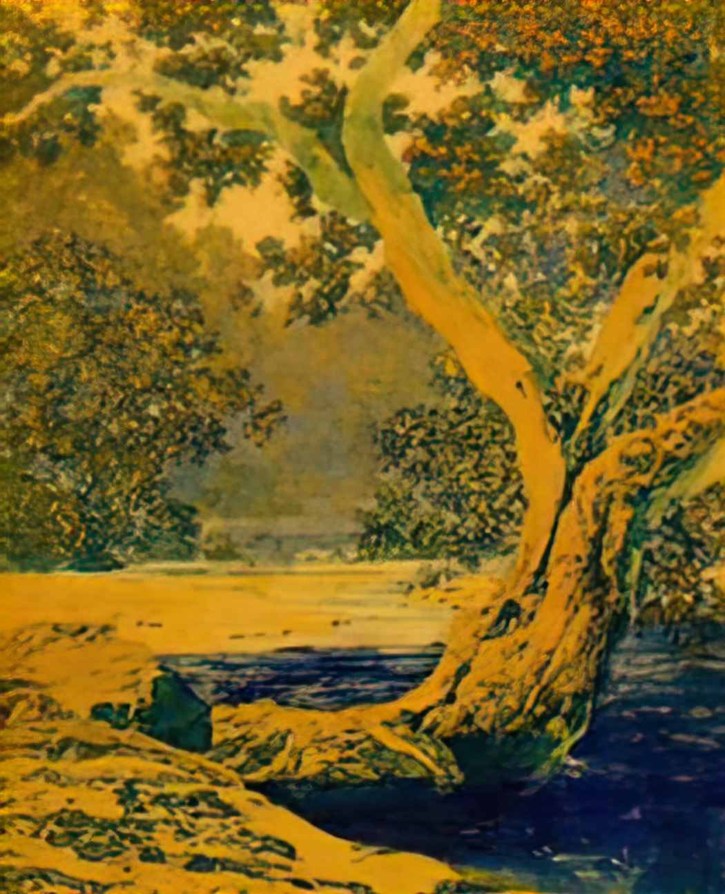 Maxfield Parrish study for autumn brook 1948 Art A4 Photo Print