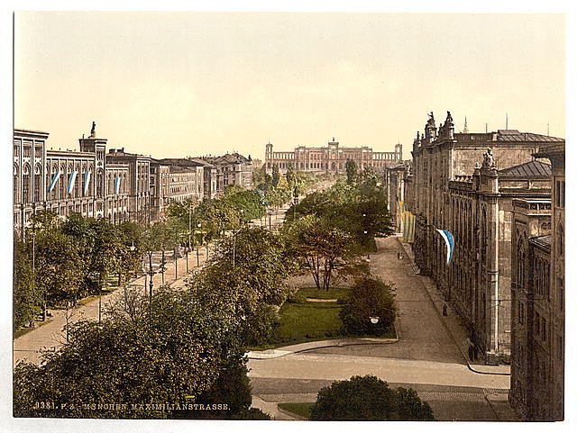 Maximilian Street Munich Bavaria Vintage A4 Photo Print