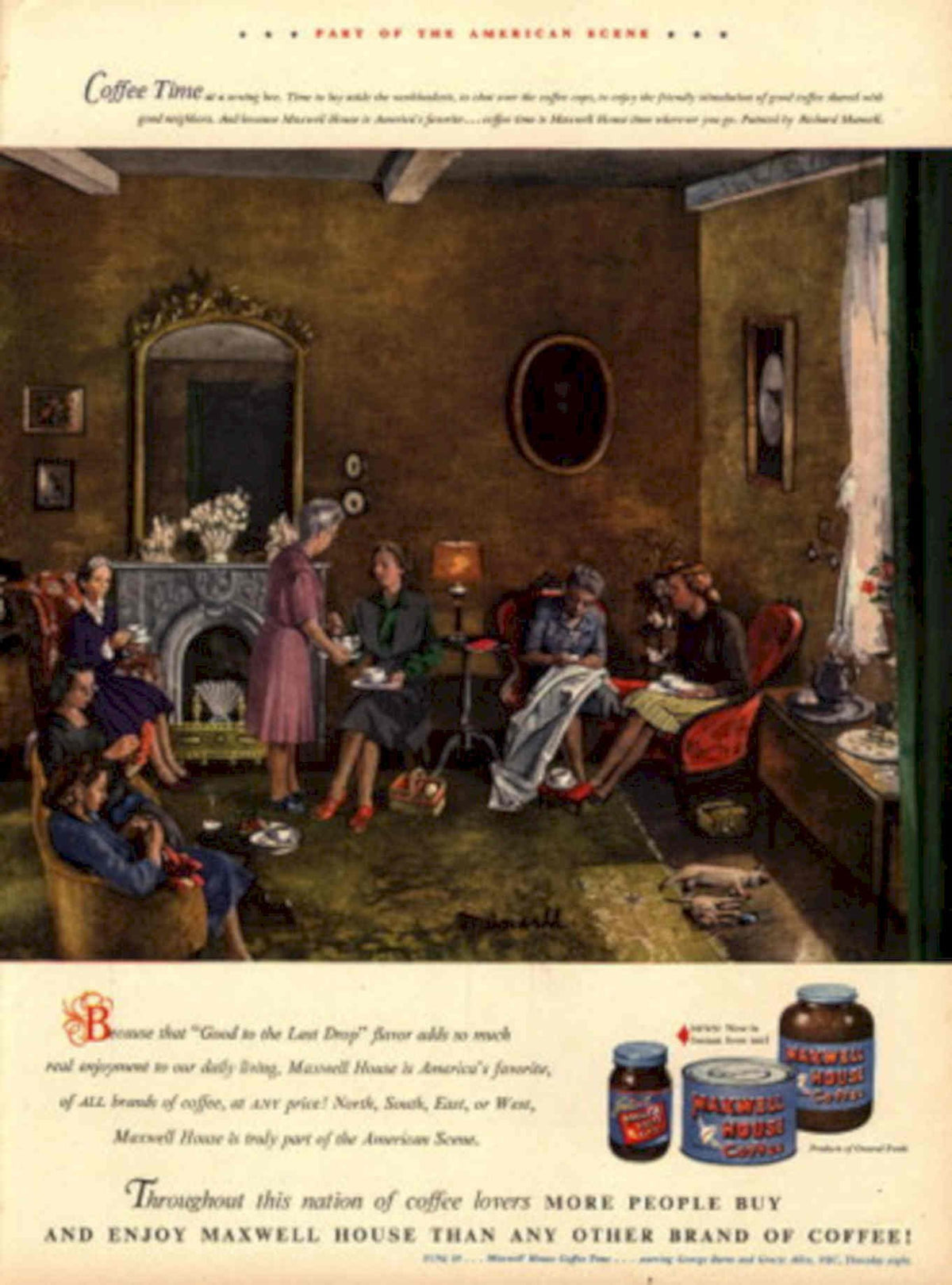 Maxwell House Coffee 1 1940s Vintage Retro Advert Poster
