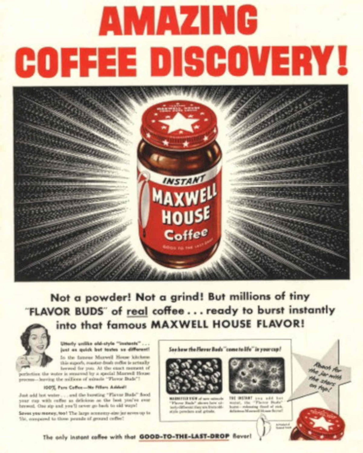 Maxwell House Coffee 1950s Vintage Retro Advert Poster