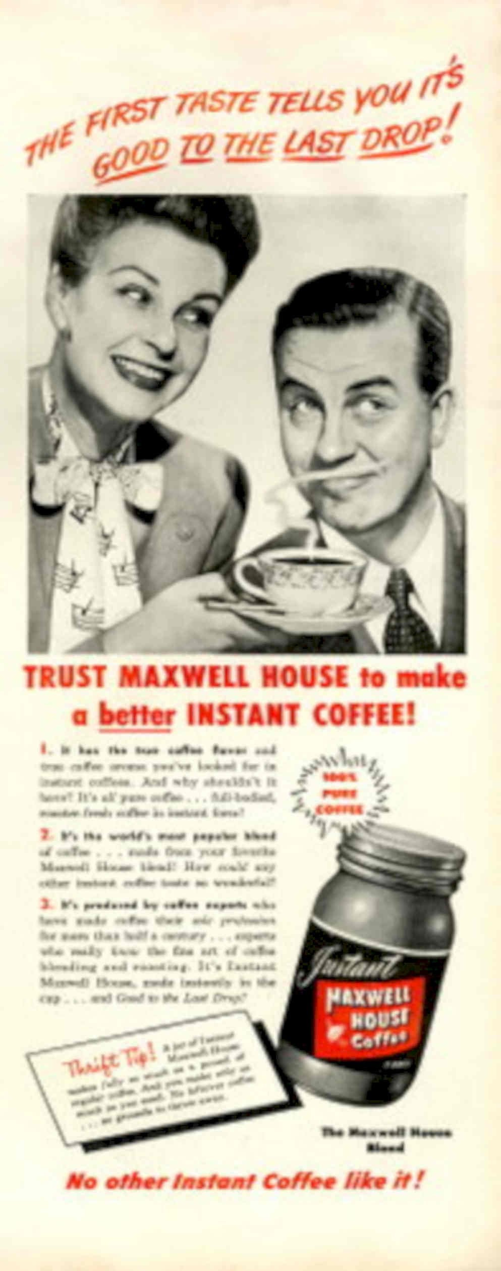 Maxwell House Coffee 3 1940s Vintage Retro Advert Poster