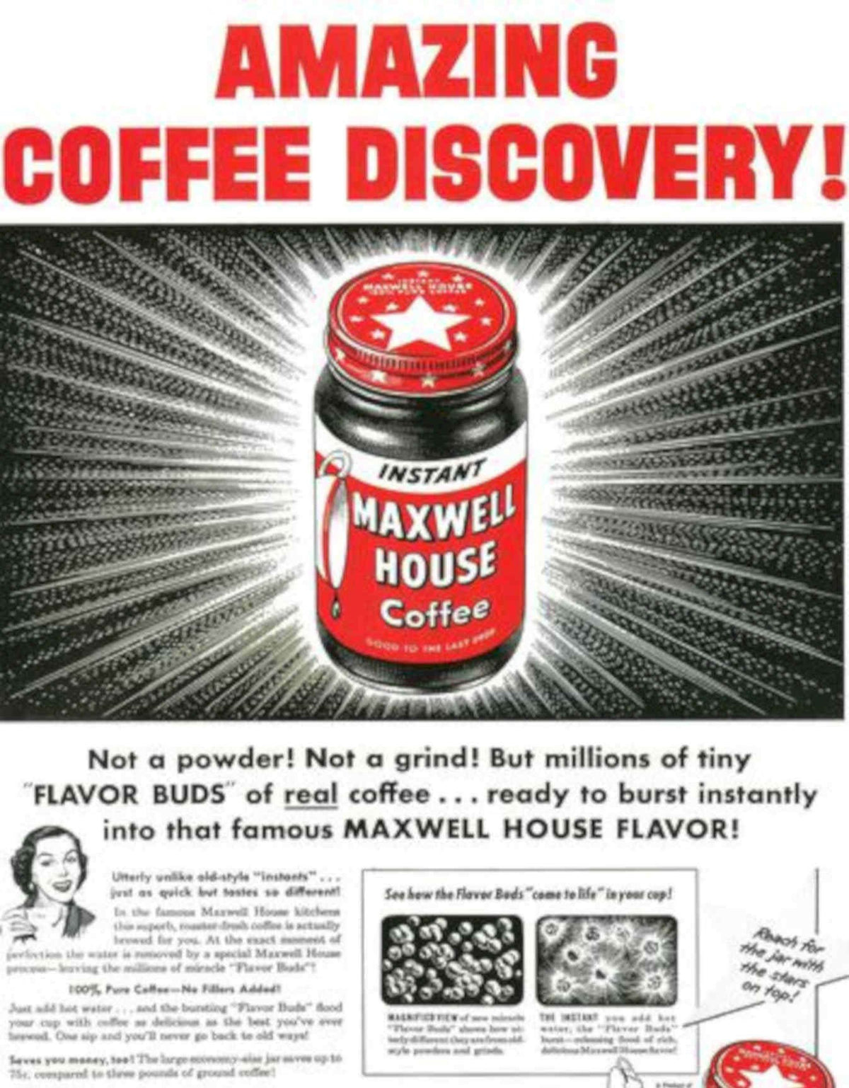 Maxwell House Coffee Vintage Retro Advert Poster A4 Photo Print