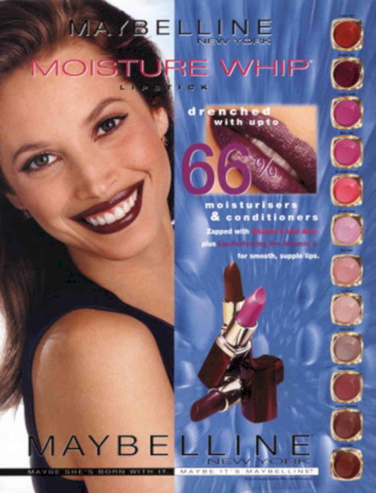 Maybelline Moisture Whip Vintage Retro Advert Poster A4 Photo Print