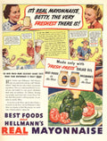 Mayonnaise Kitchen Women 1930s Vintage Retro Advert Poster