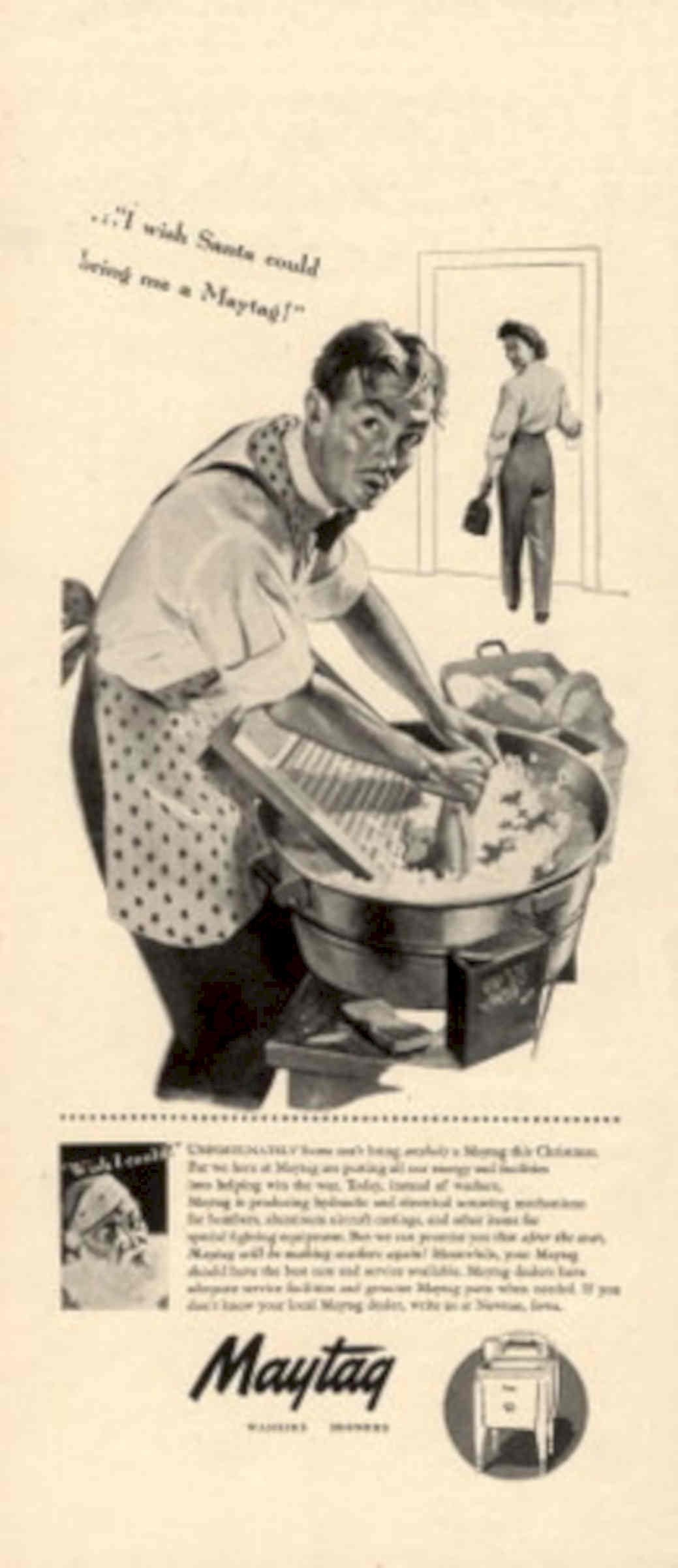 Maytag Washing Machine 1940s Vintage Retro Advert Poster