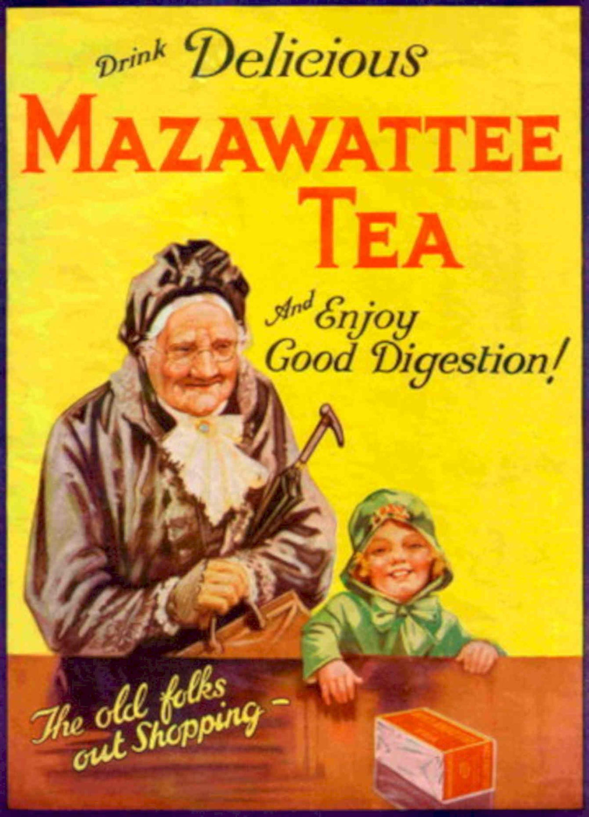 Mazawattee Tea Shopping 1930s Vintage Retro Advert Poster