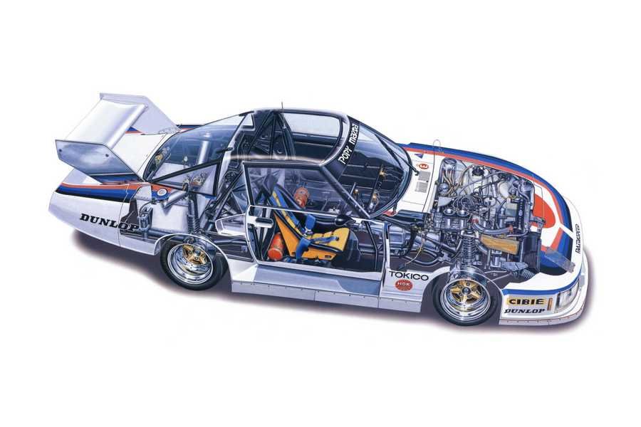Mazda RX7 1979 cutaway A4 Photo Print