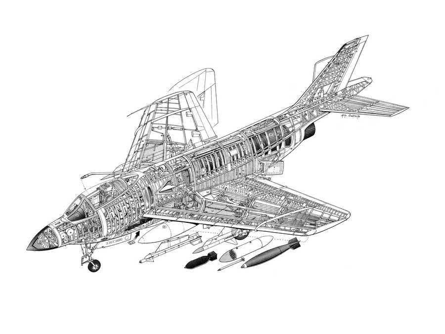 McDonnell F3H Demon 1 cutaway A4 Photo Print
