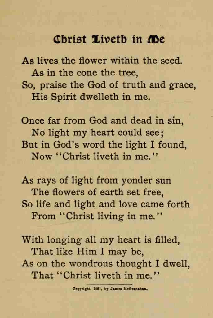 McGranahan James Jonathan & other Poems 1900 Christ liveth in me A4 Photo Print