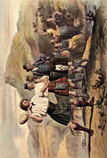 McIan Robert R 1803 1856 McIans Highlanders at Home 1900 Throwing the stone Vintage A4 Photo Print