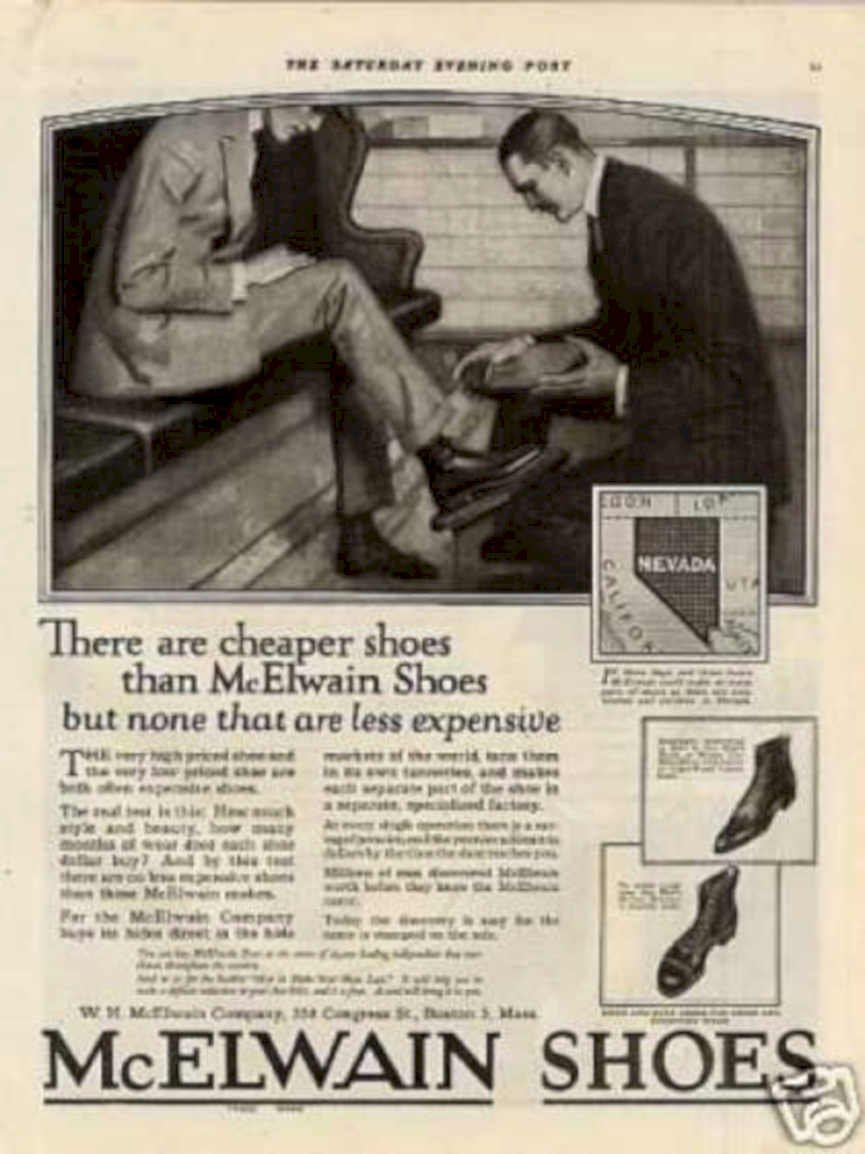 Mcelwan Shoes 1920s Vintage Retro Advert Ads A4 Photo Print