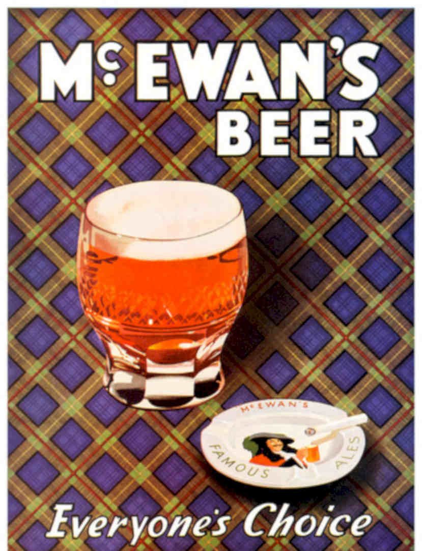 Mcewans Beer Tartan Vintage Retro Advert Poster A4 Photo Print