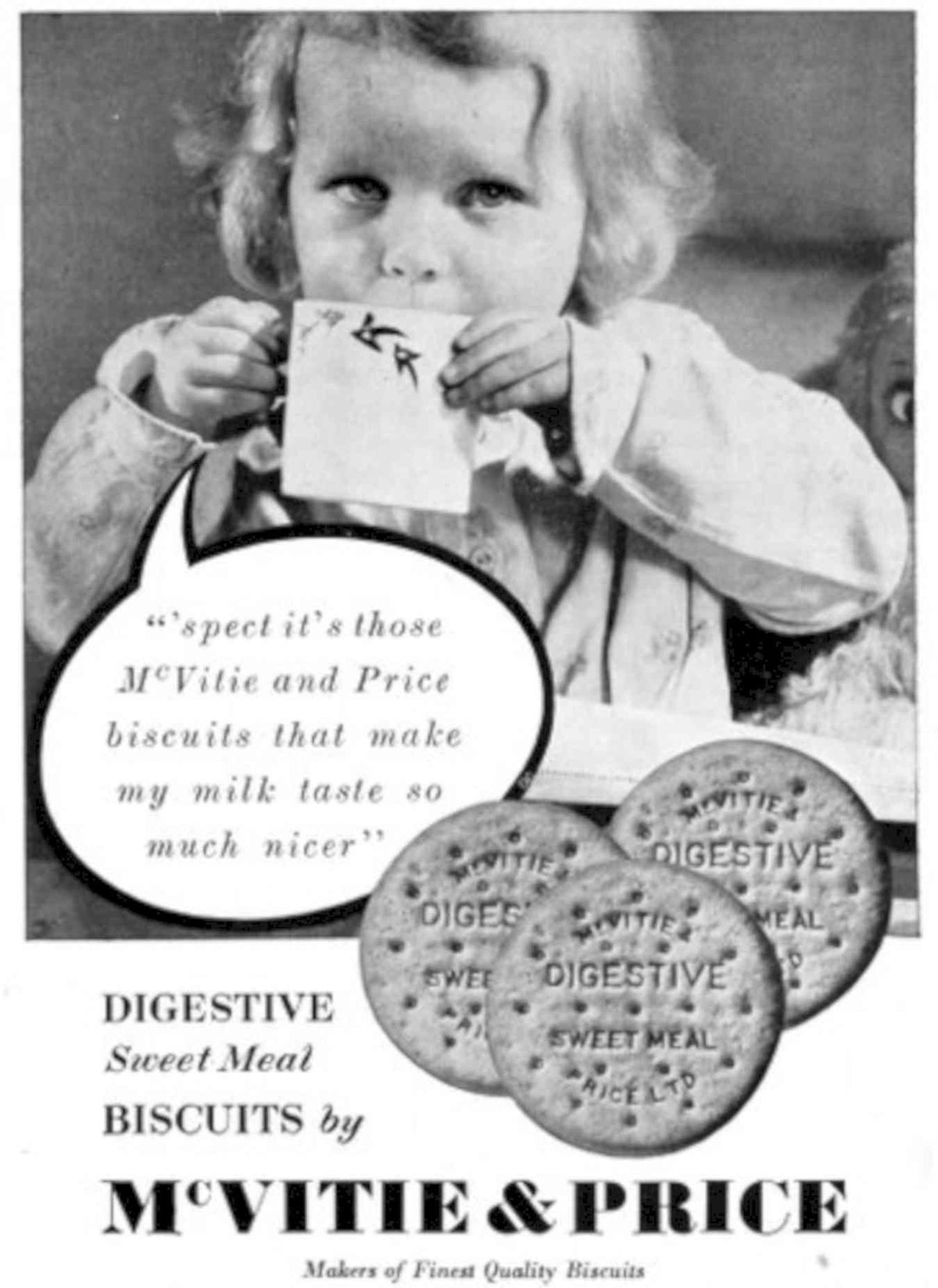 Mcvitie Price Biscuits 3 1950s Vintage Retro Advert Poster