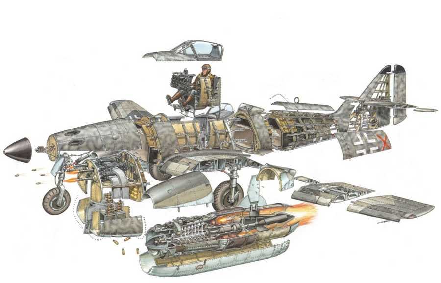 Me 262 cutaway A4 Photo Print