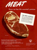 Meat Situation Beef 1940s Vintage Retro Advert Poster