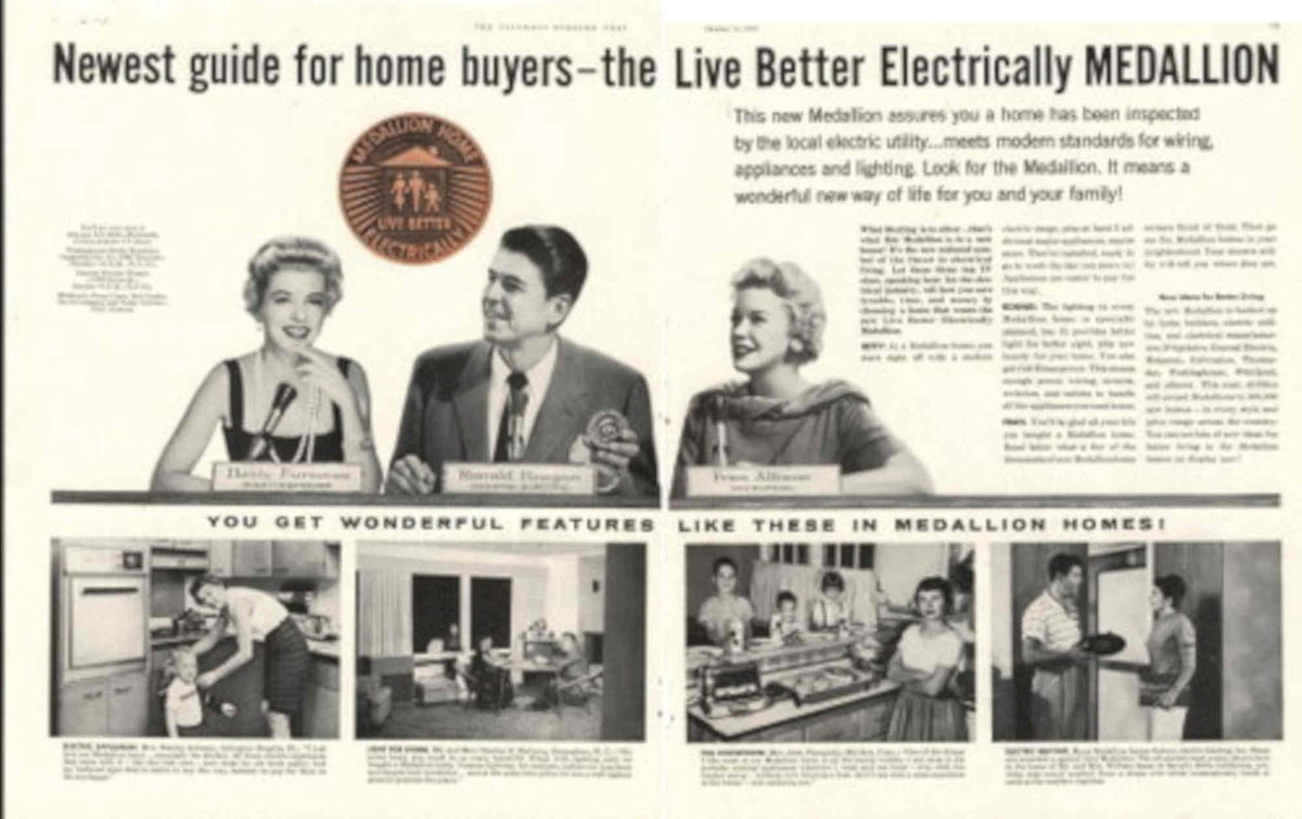 Medallion Homes Families 1950s Vintage Retro Advert Poster