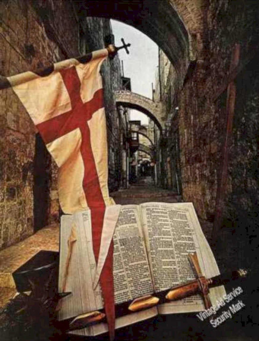 Medieval Book Crosses Vintage Retro Advert Ads A4 Photo Print