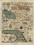 Medieval Map Chart Vintage Retro Advert Poster