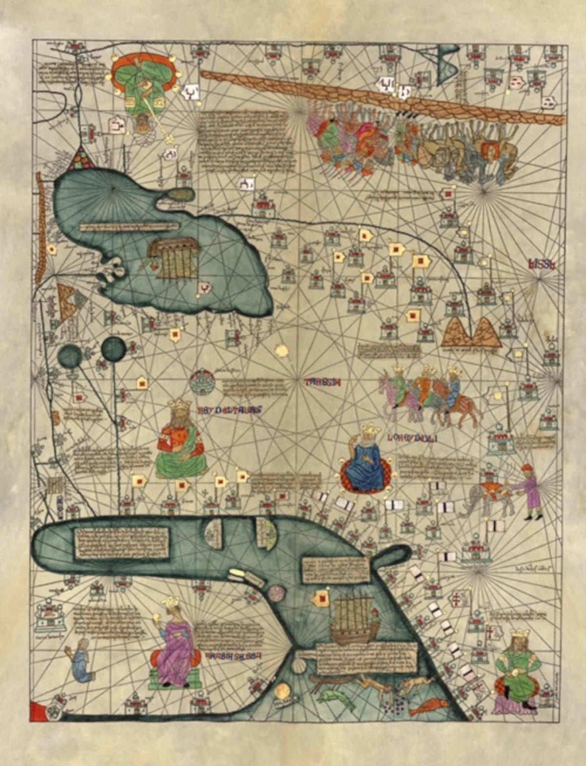 Medieval Map Chart Vintage Retro Advert Poster