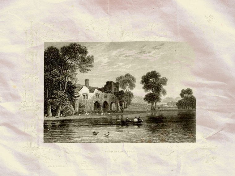 Medmenham Abbey Thames Great Britain 1834 Vintage A4 Photo Print