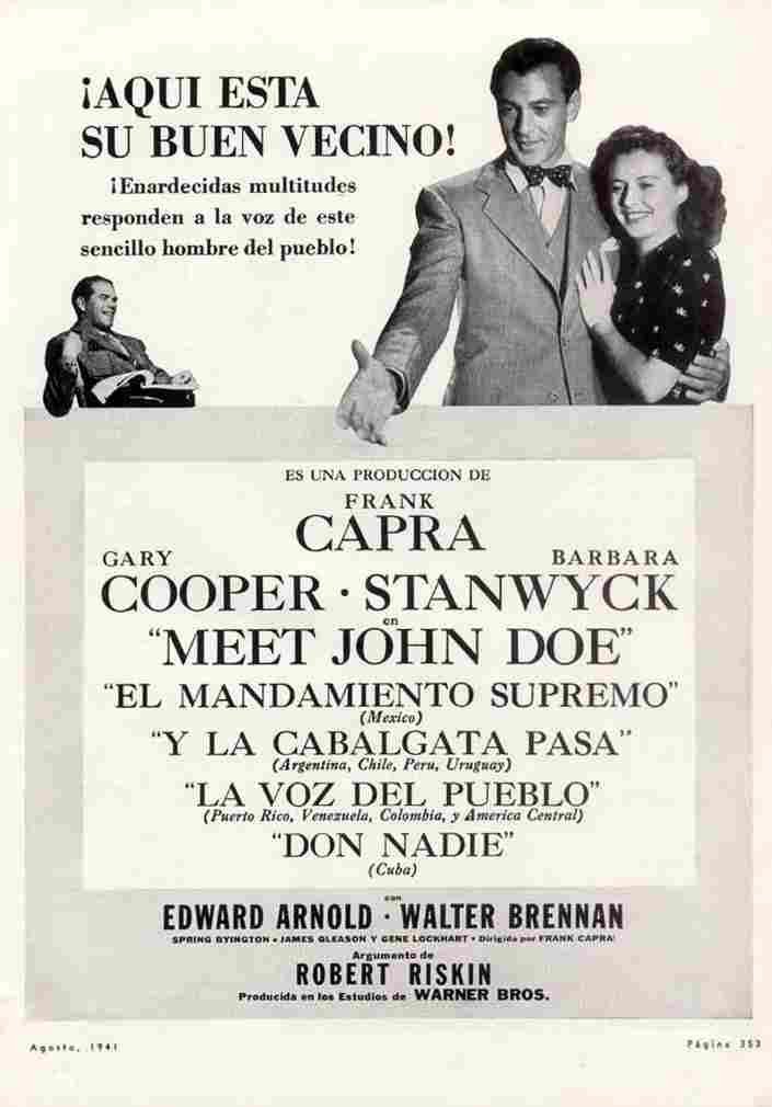 Meet John Doe 05  film star poster A4 Photo Print