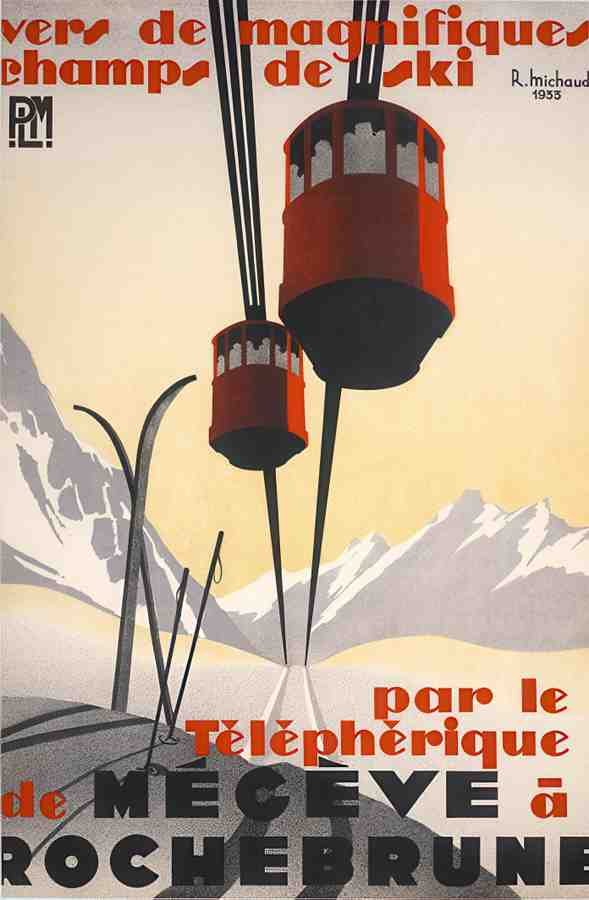 MegeveMichaud Vintage Advert A4 Photo Print