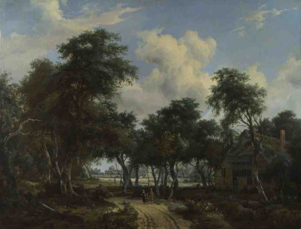 Meindert Hobbema A Woody Landscape with a Cottage A4 Photo Print