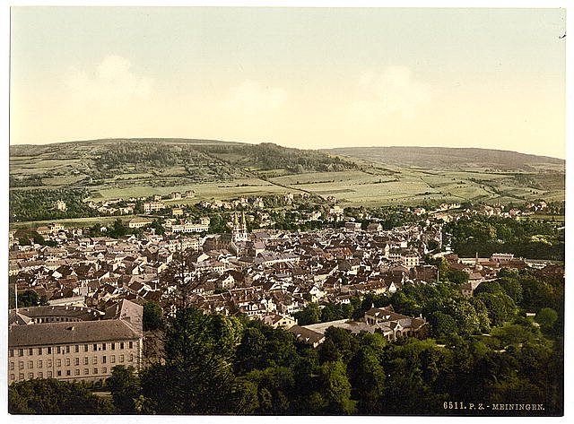 Meiningen from Dietze House Thuringia Vintage A4 Photo Print