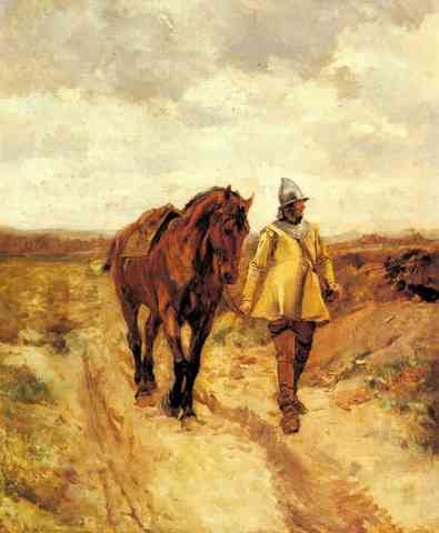 Meissonier Jean Louis Ernest Un Homme DArmes Et Son Cheval A4 Photo Print
