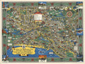 Melbourne City Map Vintage Retro Advert Poster