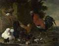 Melchior D'Hondecoeter A Cock, Hens And Chicks A4 Photo Print