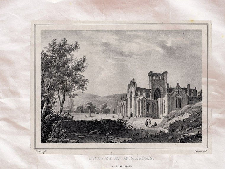 Melrose Abbey Roxburghshire Scotland 1927 Vintage A4 Photo Print