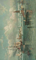 Melrose Andrew 1836 1901 New York Harbour & Brooklyn Bridge 1887 A4 Photo Print