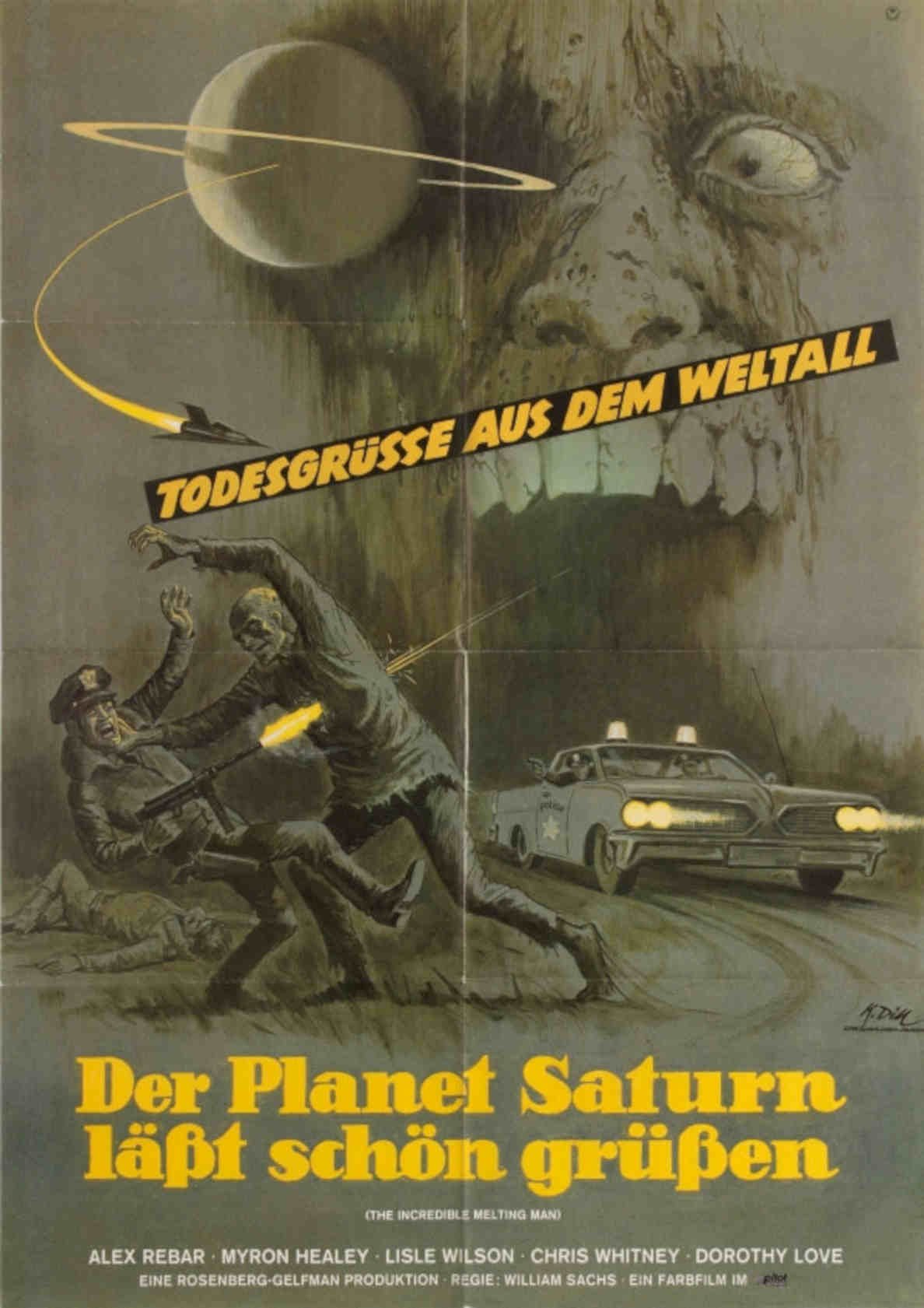 Melting Saturn Police Vintage Retro Advert Poster A4 Photo Print