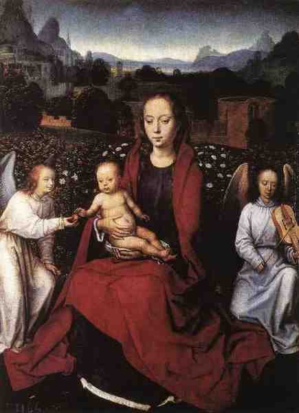 Memling Hans Virgin And Child In A Rose Garden With Two Angels 1480S 5 A4 Photo Print