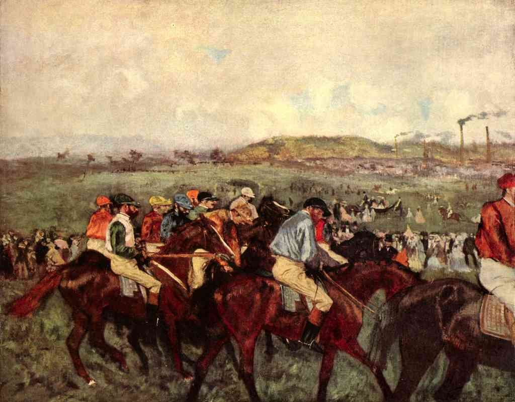 Men S Riders Before The Start Degas A4 Photo Print