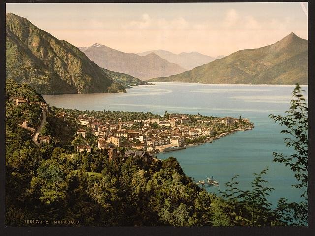 Menaggio general view II Lake Como Vintage A4 Photo Print