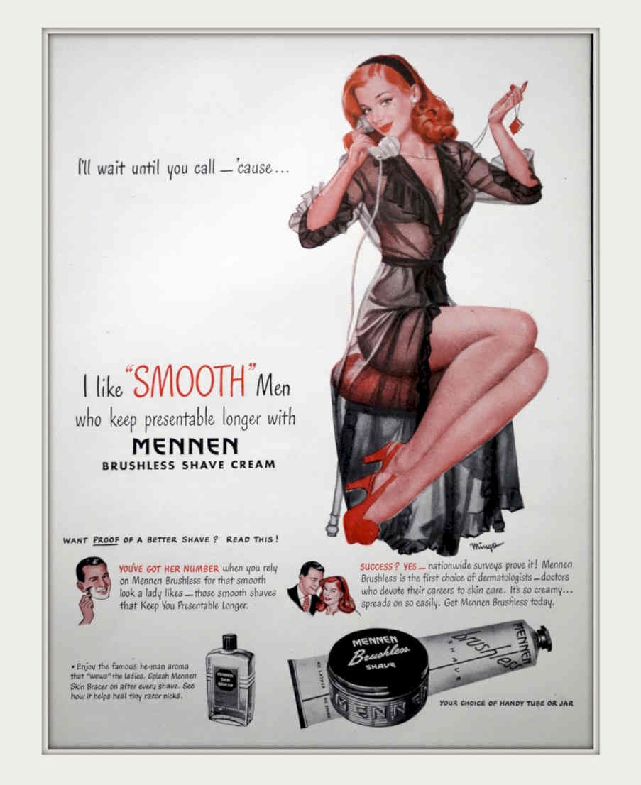 Mennen Shave Cream Vintage Retro Advert Poster A4 Photo Print