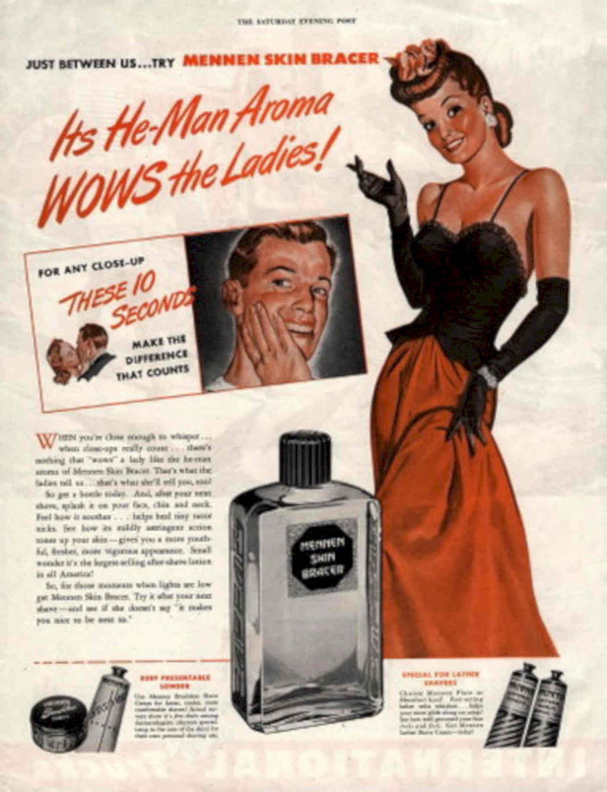 Mennen Skin Bracer 1930s Vintage Retro Advert Poster