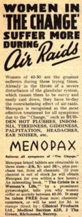 Menopax Woman Change 1940s Vintage Retro Advert Poster