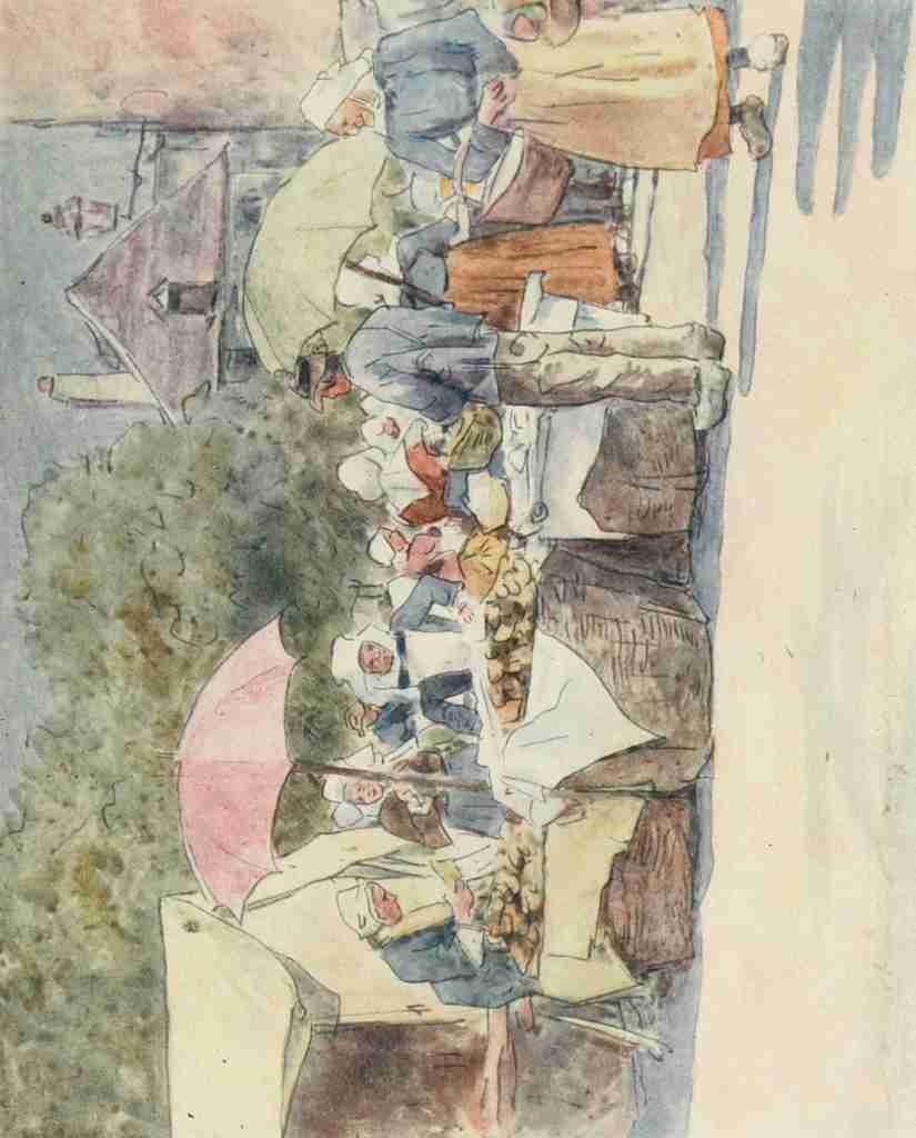 Menpes Mortimer 1855 1938 Brittany 1912 Bread stalls A4 Photo Print