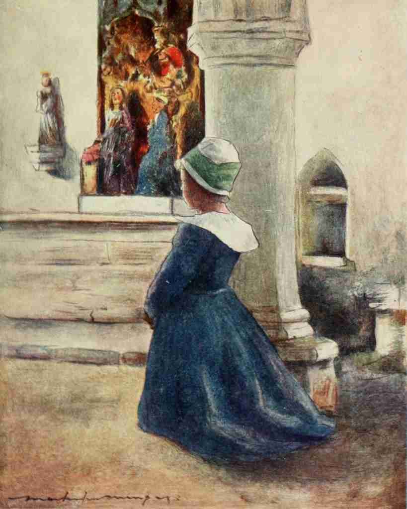 Menpes Mortimer 1855 1938 Brittany 1912 In church A4 Photo Print